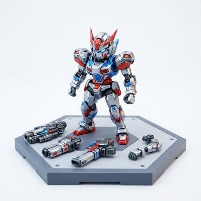 FaheBam™ Modular Mecha Action Figure - DIY Build-a-Robot Toy Kit with Quick-Snap Interchangeable Armor & Weapons, High Articulation Mech Robot Model for Kids, Teens, and Collectors