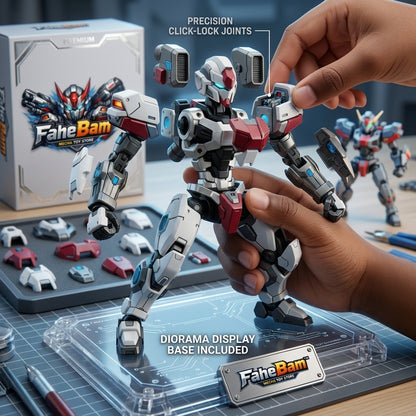 FaheBam™ Modular Magnetic Mecha Action Figure - 15cm Build-Your-Own Robot Toy Kit, Innovative Click-Lock System, Tool-Free STEM Building Set for Kids & Collectors
