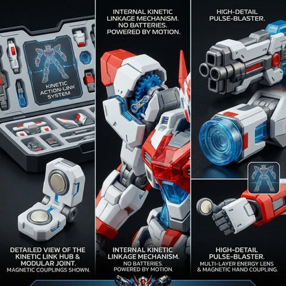 FaheBam™ Magnetic Mech Action Figure Set – Modular Robot Building Toy with Storage Case, Kinetic Action-Link Customizable Sci-Fi Mech Model Kit for Kids & Collectors, Durable ABS
