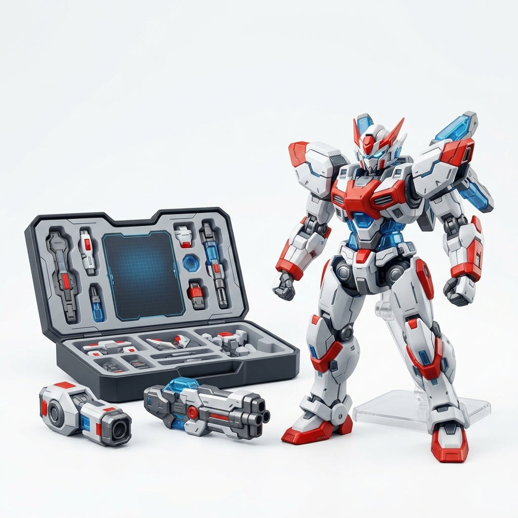 FaheBam™ Magnetic Mech Action Figure Set – Modular Robot Building Toy with Storage Case, Kinetic Action-Link Customizable Sci-Fi Mech Model Kit for Kids & Collectors, Durable ABS