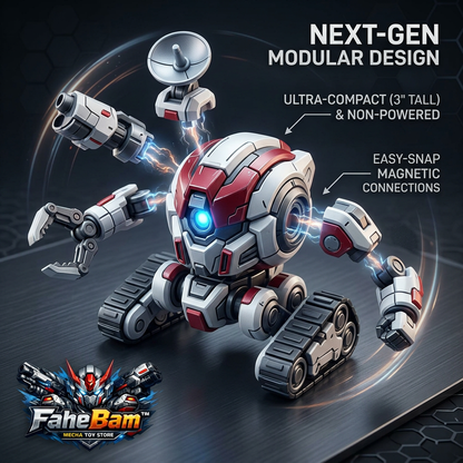 FaheBam™ 3" Mini Magnetic Robot Toy - Next-Gen Modular DIY Action Figure, Easy-Snap Magnetic Mech Toy for Kids, Screen-Free STEM Construction Toy, Collectible Fidget Desk Toy for Boys & Girls