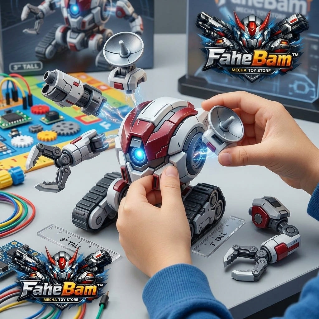 FaheBam™ 3" Mini Magnetic Robot Toy - Next-Gen Modular DIY Action Figure, Easy-Snap Magnetic Mech Toy for Kids, Screen-Free STEM Construction Toy, Collectible Fidget Desk Toy for Boys & Girls