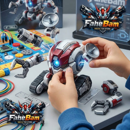FaheBam™ 3" Mini Magnetic Robot Toy - Next-Gen Modular DIY Action Figure, Easy-Snap Magnetic Mech Toy for Kids, Screen-Free STEM Construction Toy, Collectible Fidget Desk Toy for Boys & Girls
