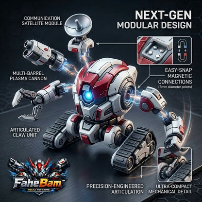 FaheBam™ 3" Mini Magnetic Robot Toy - Next-Gen Modular DIY Action Figure, Easy-Snap Magnetic Mech Toy for Kids, Screen-Free STEM Construction Toy, Collectible Fidget Desk Toy for Boys & Girls