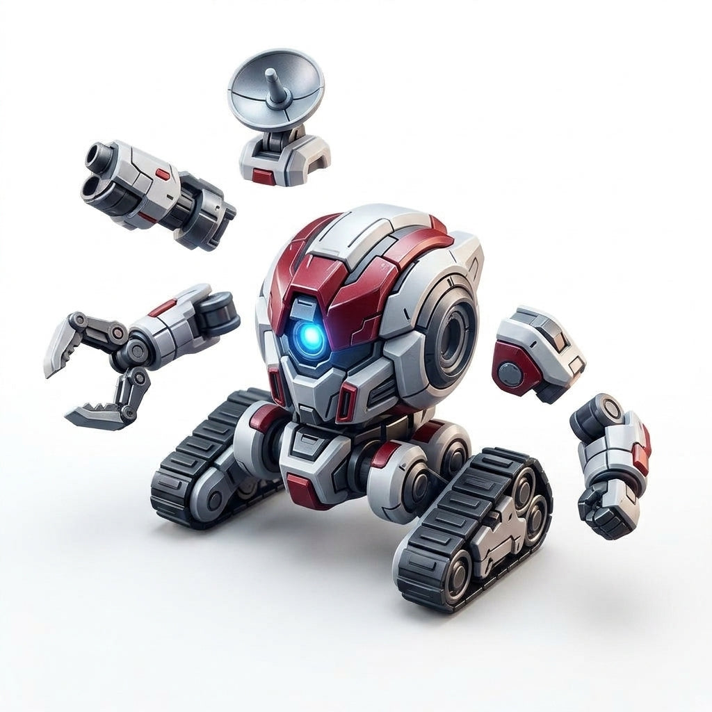 FaheBam™ 3" Mini Magnetic Robot Toy - Next-Gen Modular DIY Action Figure, Easy-Snap Magnetic Mech Toy for Kids, Screen-Free STEM Construction Toy, Collectible Fidget Desk Toy for Boys & Girls