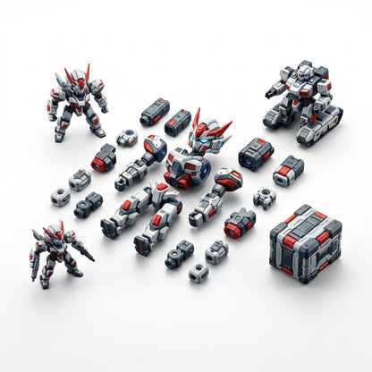 FaheBam™ Magnetic Robot Toy Set - 3D Modular Mecha Action Figure & STEM Building Blocks, Ultra-Strong Magnetic Joints Construction Toy, Travel-Friendly Compact Learning Toy for Kids, Boys & Mecha Fans