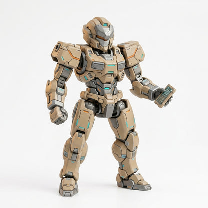 FaheBam™ Desert Vanguard Series 1 Mecha Action Figure - Patented Easy-Click Modular Robot Model Kit with 30+ Articulation Points & Swappable Armor Panels, DIY Sci-Fi Collectible Toy for Teens and Adults