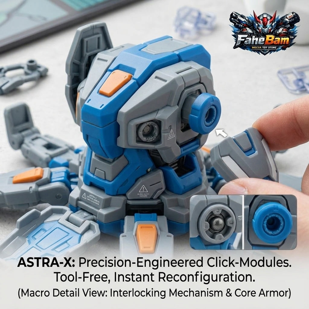 FaheBam™ ASTRA-X Modular Robot Building Toy, DIY 3D Mecha Action Figure Kit, Easy-Click Tool-Free Quick-Change Modular Blocks, STEM Educational Octopus Mecha Toy Set for Kids, Teens & Collectors