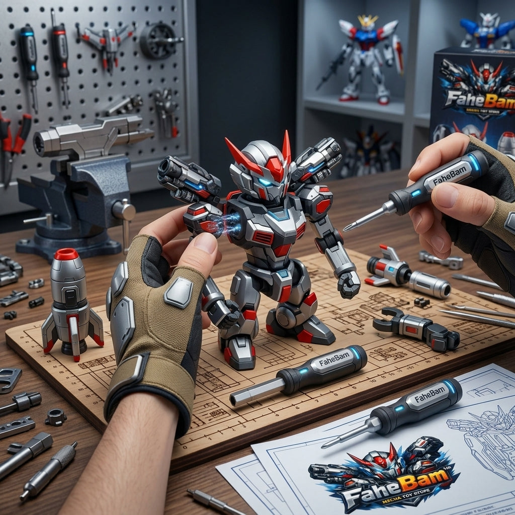 FaheBam™ 3-in-1 Magnetic Mecha Building Toy & Kids Tool Set - STEM DIY Construction Robot with Rocket Boosters, Robotic Arm & Toy Screwdrivers - Creative Modular Assembly Playset for Boys & Girls Ages 5-12